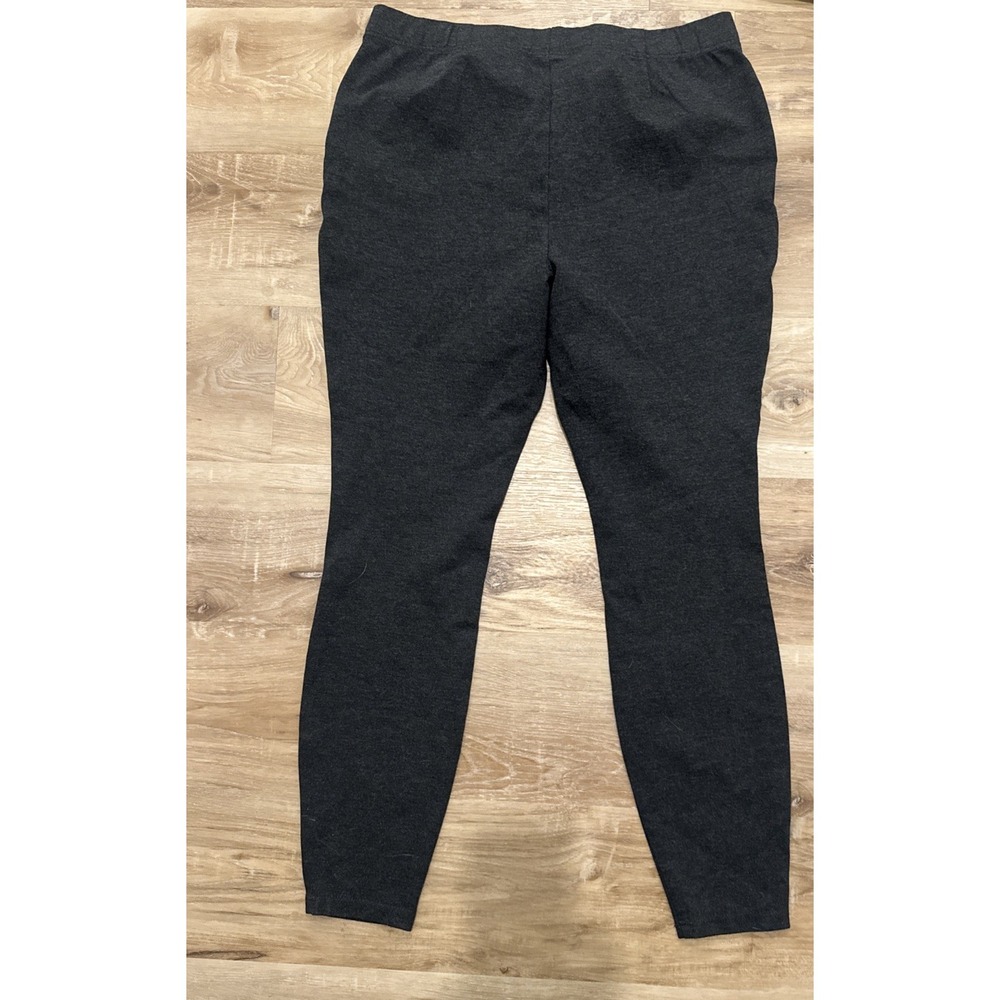 J. Jill Women's Petite Large Charcoal Heather Gray Ponte Leggings Pull On - Picture 10 of 10